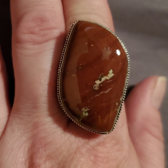 New Red Jasper 925 Silver Statement Ring. - Picture 1 of 12